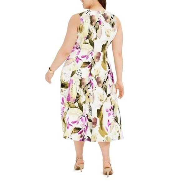 Alfani Sleeveless Floral-Print Fit And Flare Midi Dress Size 6 - Picture 2 of 12
